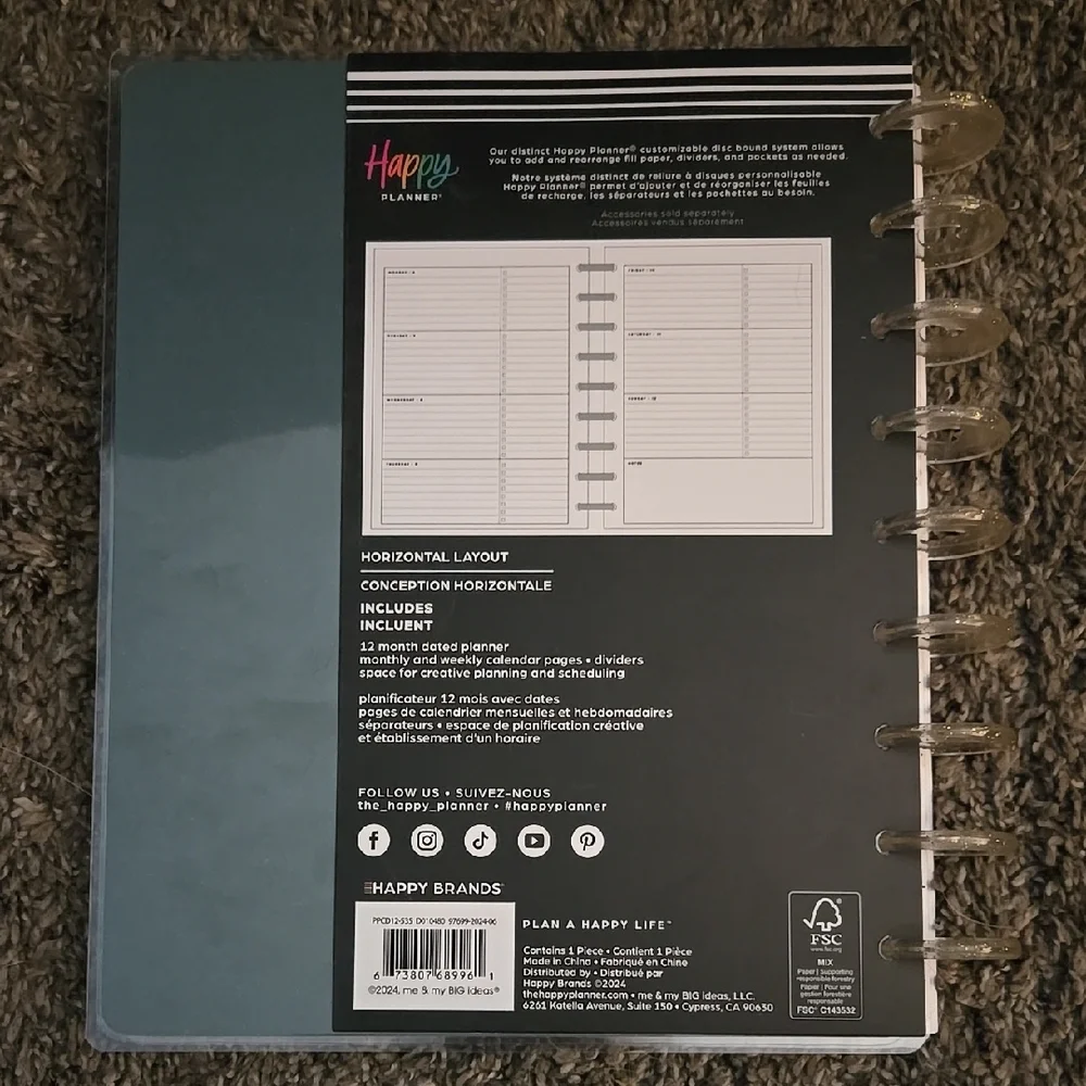 Happy Planner 2025 Blue Floral Design - Picture 2 of 2